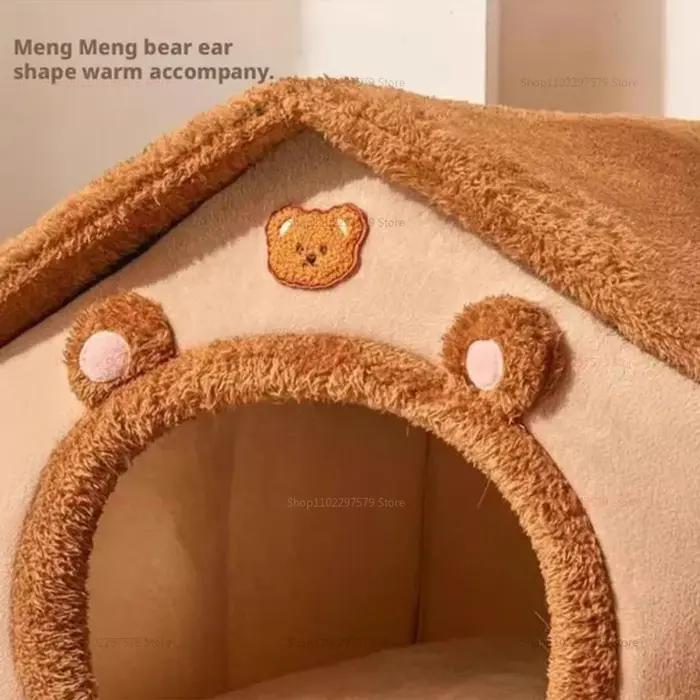 Nichoir pour chat fermé résistant à la saleté maison détachable lavable villa pour chat abri pour animaux de compagnie toutes saisons intérieur extérieur grande taille