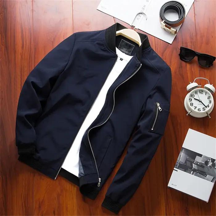 Hommes Bomber veste mince à manches longues vestes de baseball