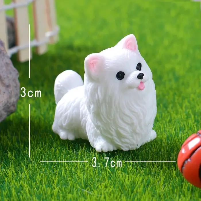 Chien chiot bricolage fée jardin Miniatures Micro paysage Animal Figurine ornement belle chanceux Statue artisanat décorations pour la maison