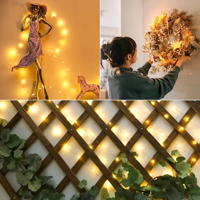10 M-100 M LED chaîne de lumière fil de cuivre guirlande fée lumière 110 V 220 V étanche en plein ai