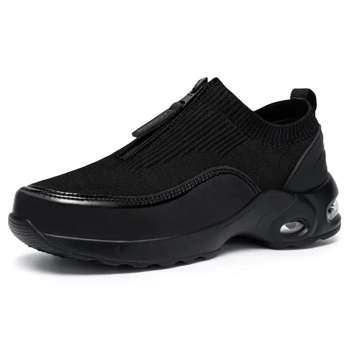 LARNMERN chaussures à bout en acier pour femmes coussin d'air