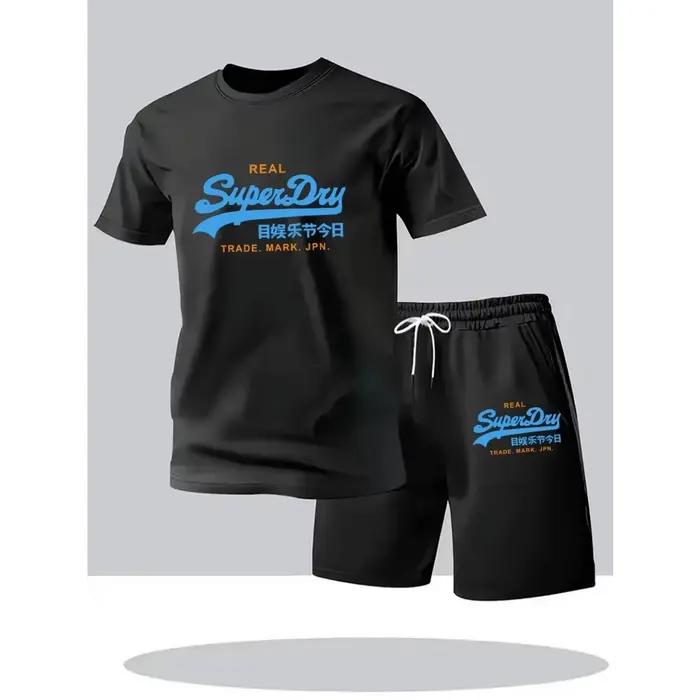 Ensemble Homme Été 2026 Nouveauté – T-shirt Décontracté + Short Deux Pièces Grande Taille Respirant – Tenue de Sport