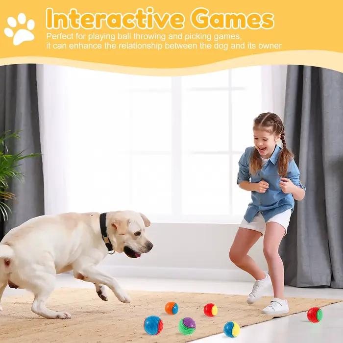 Boules grinçantes pour chiens, 6 pièces, jouets interactifs TPR, jouet à mâcher pour chien, nettoyag