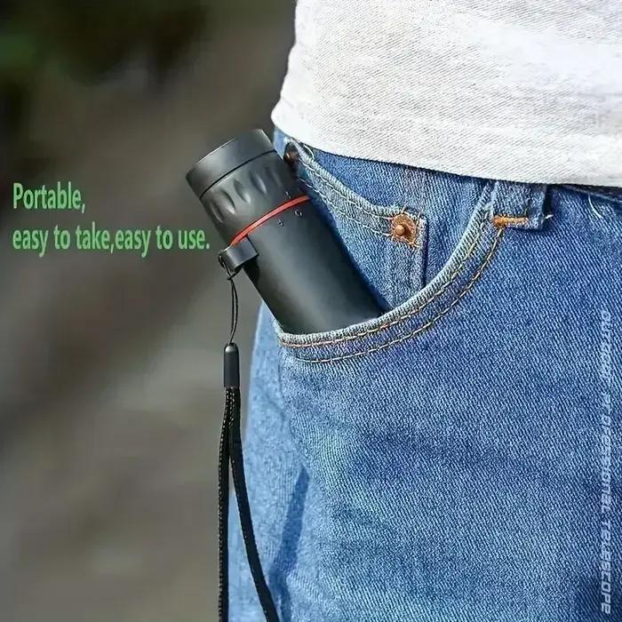 Monoculaire portable 2000x25 HD avec support téléphone - Mini télescope chasse observation