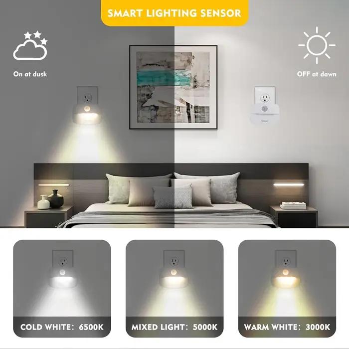 LED veilleuse ue Plug In capteur de mouvement intelligent lumière 220V applique pour maison allée WC