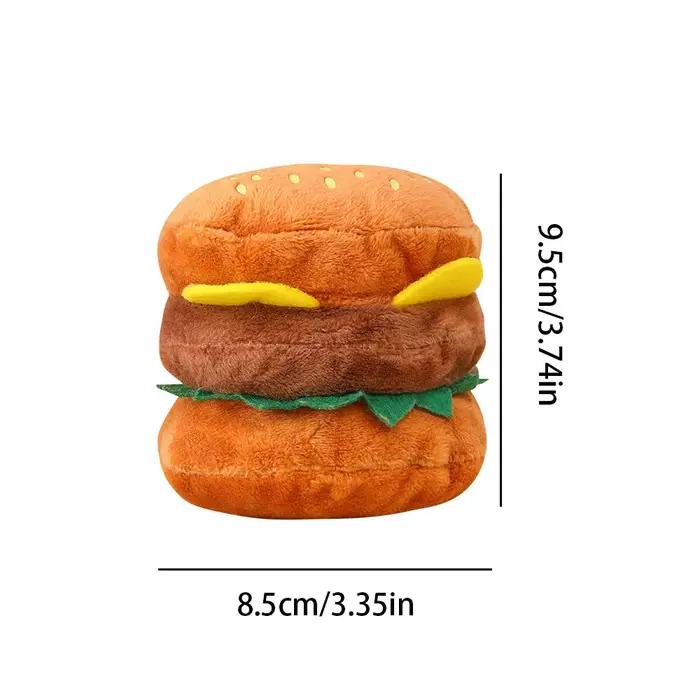Jouet à mâcher pour chien Hamburger-jouet en peluche grinçant pour le nettoyage des dents, jouet pou