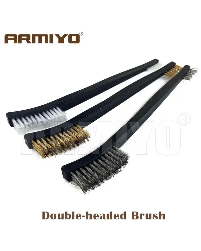 Armiyo fil à Double tête/brosse en Nylon pistolet baril Kit de nettoyage pistolet outil de nettoyage tir Paintball accessoires 3 pièces/ensemble
