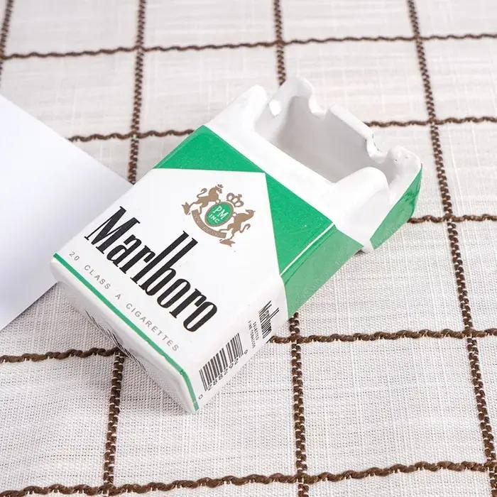 Cendrier en céramique Marlboro, cendrier portable pour usage domestique, accessoires pour fumeurs, décorations pour la maison, cadeaux pour hommes