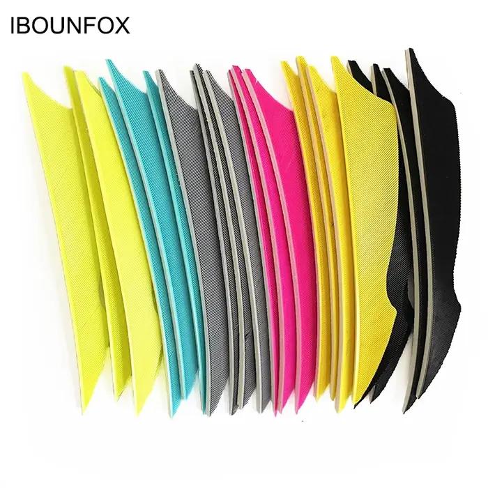 100 pièces IBOUNFOX 4 pouces plumes de flèche de dinde naturelle forme de piqûre Fletches de tir à l