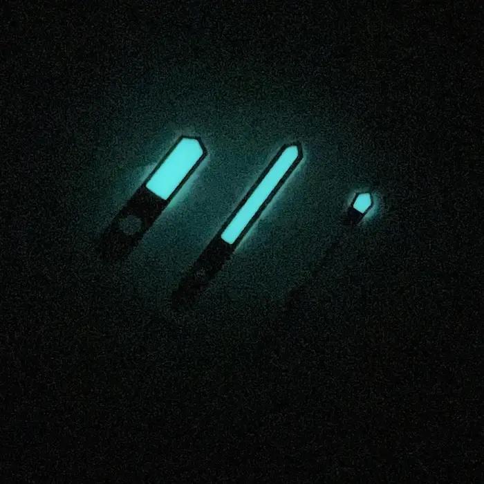 Aiguilles NH35 haut de gamme brossées vert lumineux C3 pour mouvements NH35A NH36A - Mod SKX BGW9