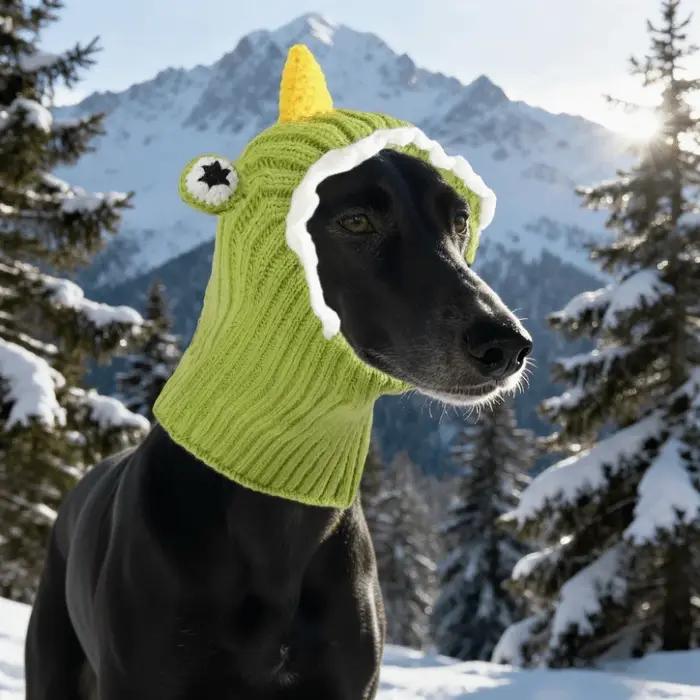 Cuccion habiller chaud chien couvre-tête dessin animé mode animal tricoté chapeau confortable doux animal de compagnie apaisant couvre-chef fête pour animaux de compagnie