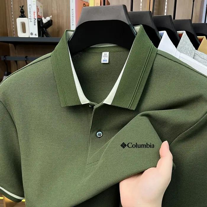Polo en coton pur confortable pour homme, marque de vêtements de luxe, design classique à lettres, respirant, décontracté, à manches courtes, pour l'été
