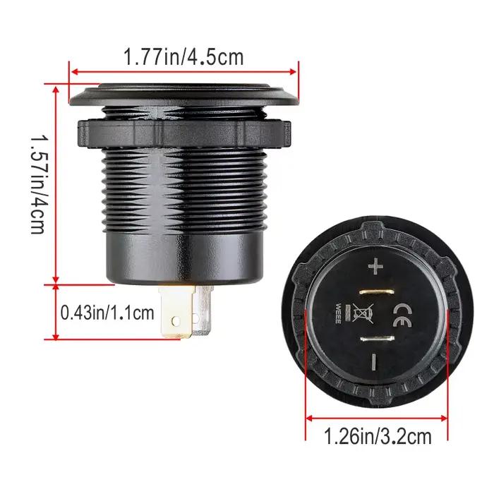 Prise de chargeur de voiture Usb c avec voltmètre usb a 3.0 adaptateur de sortie de chargeur de voit