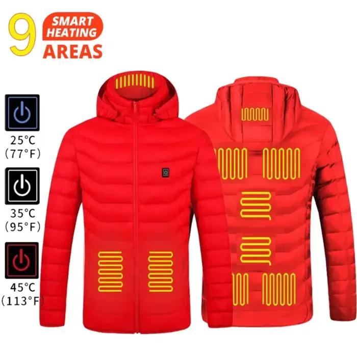 Veste chauffante hommes femmes USB vêtements auto-chauffants coton lavé manteaux chauds hiver thermique ski Camping