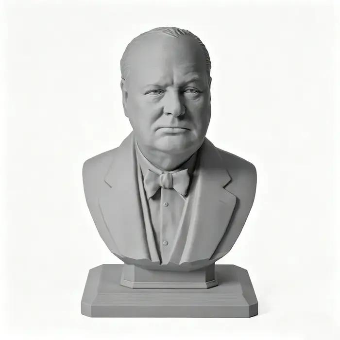 Sculpture Churchill UK imprimée en 3D