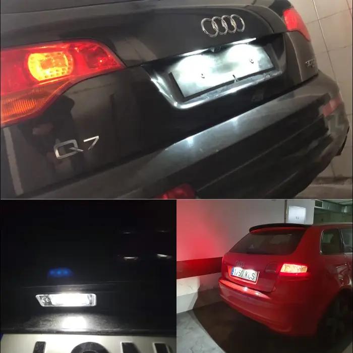 Module de plaque d'immatriculation à LED sans erreur, 2 pièces, lumière blanche, pour Audi Q7 4L A3
