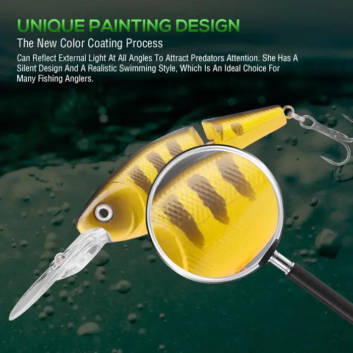 GOBASS-Leurre méné noir flottant articulé à 2 segments, appât Él, crankbait, accessoires de pêche, 1