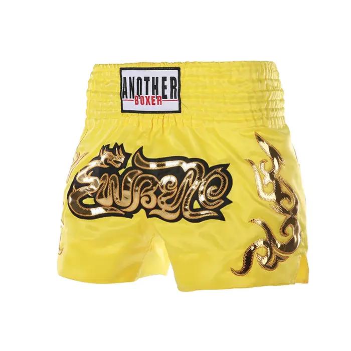 Anotherboxer Muay Thai Shorts Authentique broderie boxe troncs adultes et enfants combat gratuit Sanda formation demi-pa