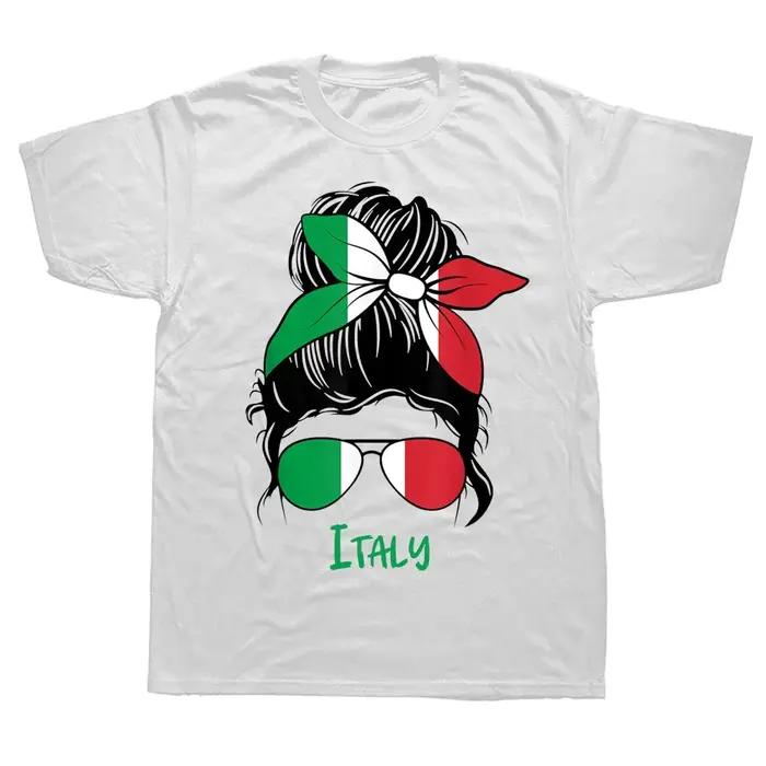 Fille italienne drapeau italien t-shirts graphique coton Streetwear à manches courtes cadeaux d'anniversaire Style d'été T-shirt vêtements pour hommes