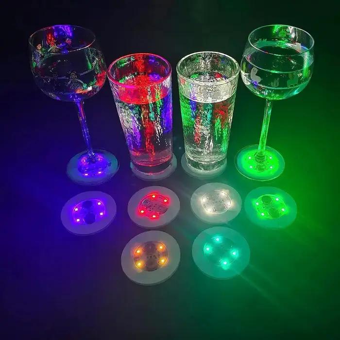 100 pièces LED vaisselle tapis tasse autocollant lumineux coloré clignotant bouteille autocollant ém