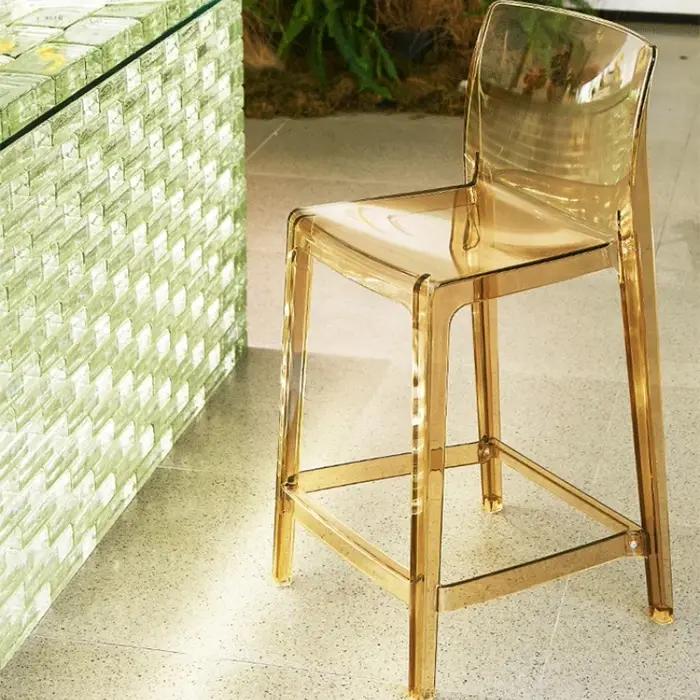 Tabouret de Bar moderne en acrylique transparent, chaise ergonomique à hauteur de comptoir, siège d'