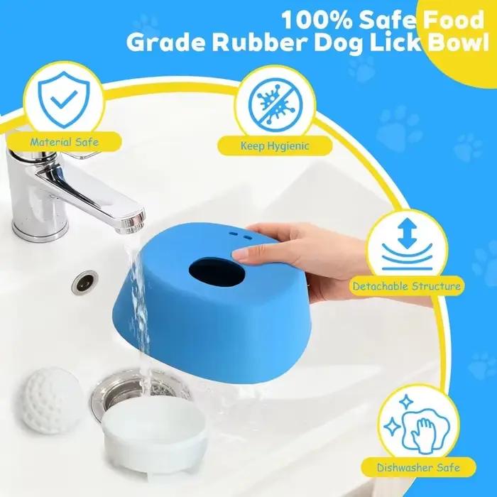 Bols à lécher pour chien anti-glissement en forme de boule, pour une alimentation saine et anti-étouffement