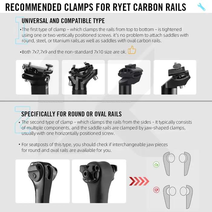 RYET 3D Imprimé Vélo Carbone Selle 140mm 143mm Super Léger Route VTT Racing Selles Siège De Vélo Cou