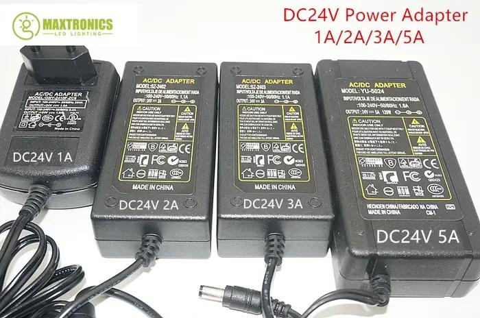 Adaptateur d'alimentation LED pour lampe à bande LED, prise de pilote, DC 5V, DC 12V, DC 24V, 1A, pi
