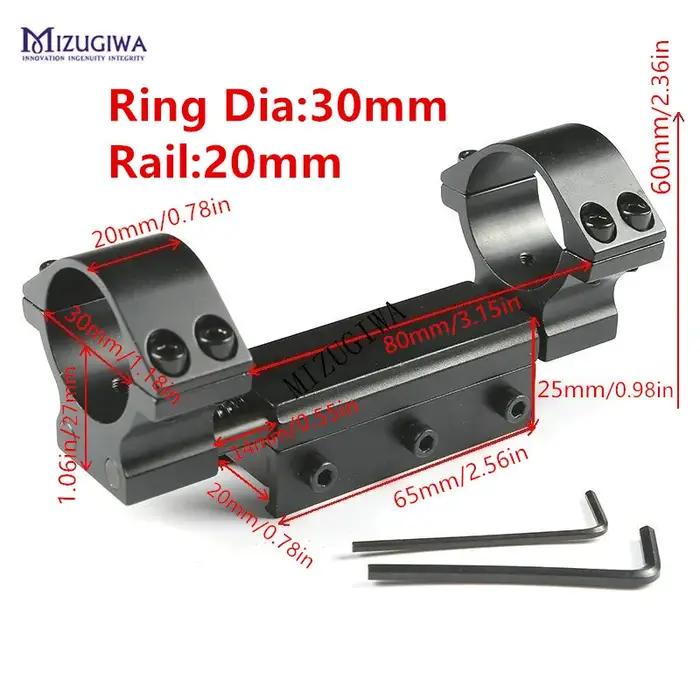 Portée de fusil à montage Flexible, anneau de 25.4mm 1 "/30mm, adaptateur à dessus plat avec goupill