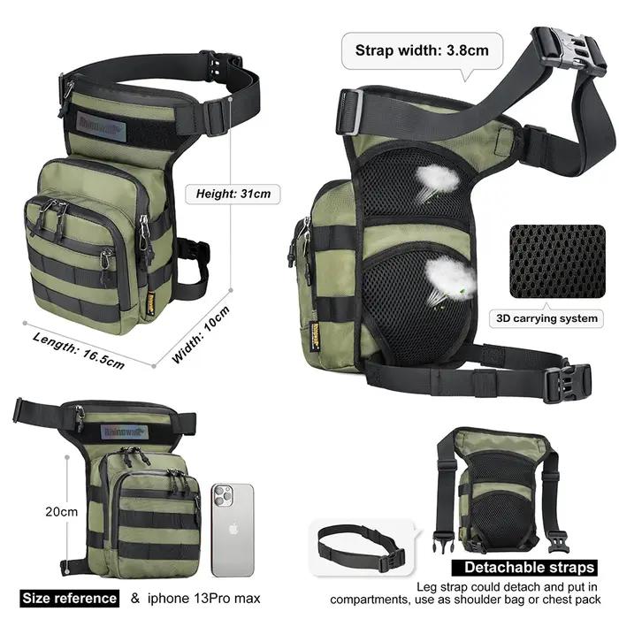 Bal inowalk-Sac de jambe de taille de moto, sac banane de grande capacité, sacs initiés à longue dis