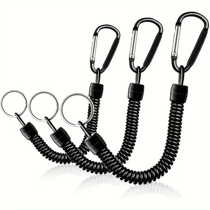 Porte-clés à ressort, sangle de sécurité rétractable pour poignet, extensible de 8,46 à 47 pouces, a