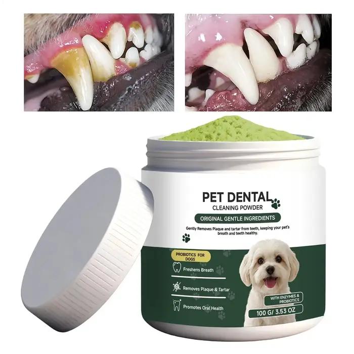 Poudre Nettoyante pour Dents de Chien Sans Brosse – Nettoyant Quotidien pour Chiots
