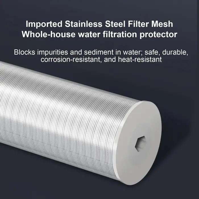 Filtre d’eau Préfiltration Maison Entière Débit 4000LH Acier Inoxydable 40 Microns Rétrolavage Installation Tuyauterie Connexion 1 2 3 4 1 Pouce