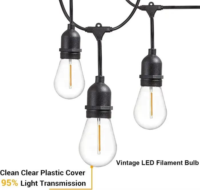 Lot de 10 ampoules à Filament S14 à intensité variable pour guirlandes lumineuses extérieures E27 E2