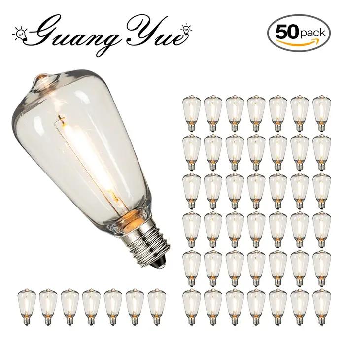Ampoule LED rétro ST38 E12 110V 220V 1W, en plastique, à intensité variable, incassable pour jardin,