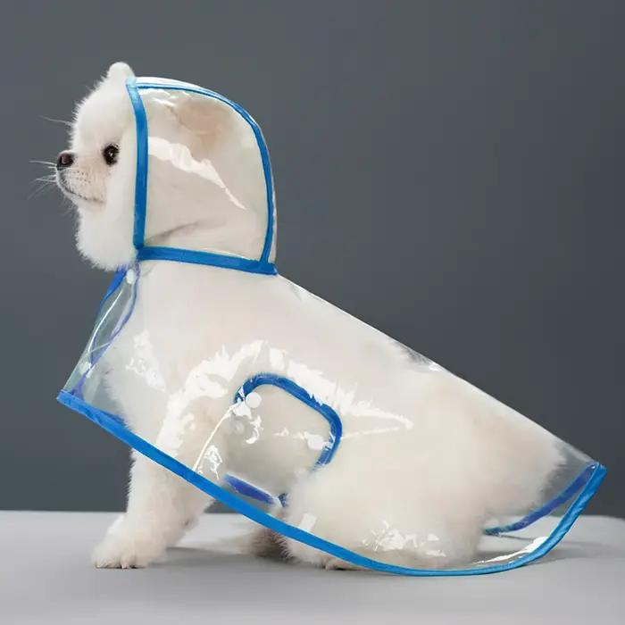 Imperméable à capuche transparent pour animaux de compagnie
