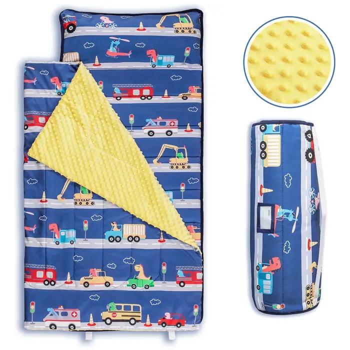 Tapis de couchage en polymères personnalisés pour la sieste des tout-petits avec oreiller