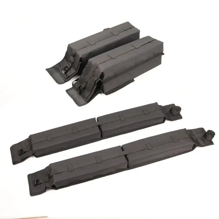 Barres de toit souples pliables T1 vert armée pour transport de camping et randonnée en plein air adaptable à différents véhicules