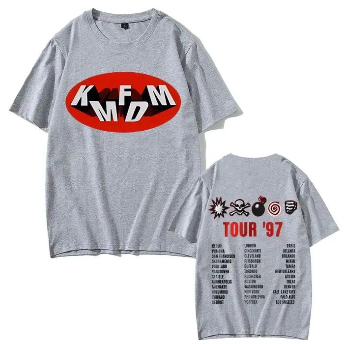 Rock Band Kmfdm Tour 97 T-shirt imprimé graphique été hommes femmes Vintage gothique Punk Streetwear