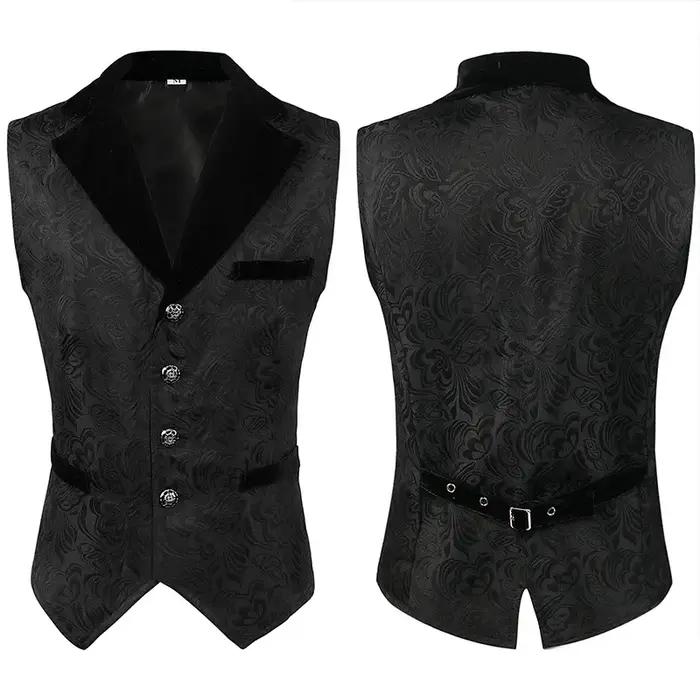 Gilet Vintage Steampunk en GlaGothique Noir pour Homme