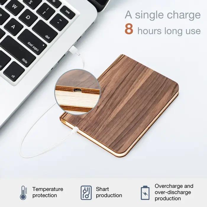 LED lampe de livre en bois enfants lampe de lecture USB lampe de Table de chevet 3 couleurs chambre