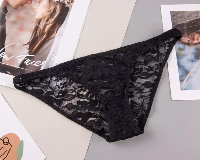 Sous-vêtements sexy en dentelle pour femmes, culotte transparente, slip confortable, taille basse, caleçon sans couture, lingerie féminine