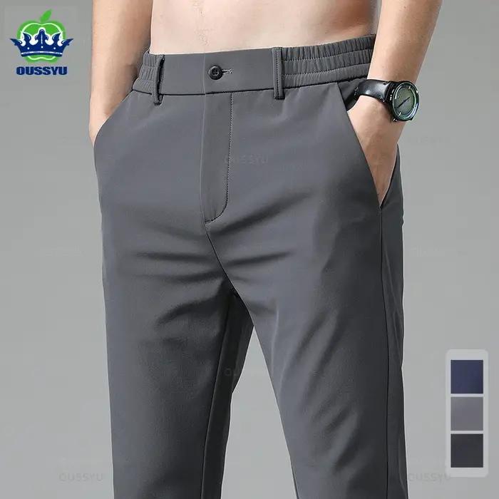 Pantalon homme automne hiver slim stretch élastique - Classique coréen business décontracté noir gris bleu
