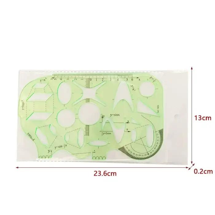 Règle de dessin technique en plastique pour étudiants et professionnels, modèle géométrique, outil de mesure pour cercles et ellipses, polyvalent et durable ```