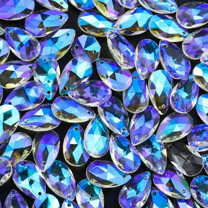 Prisme en cristal goutte d'eau de couleur AB, décorations suspendues à facettes, attrape-soleil, piè