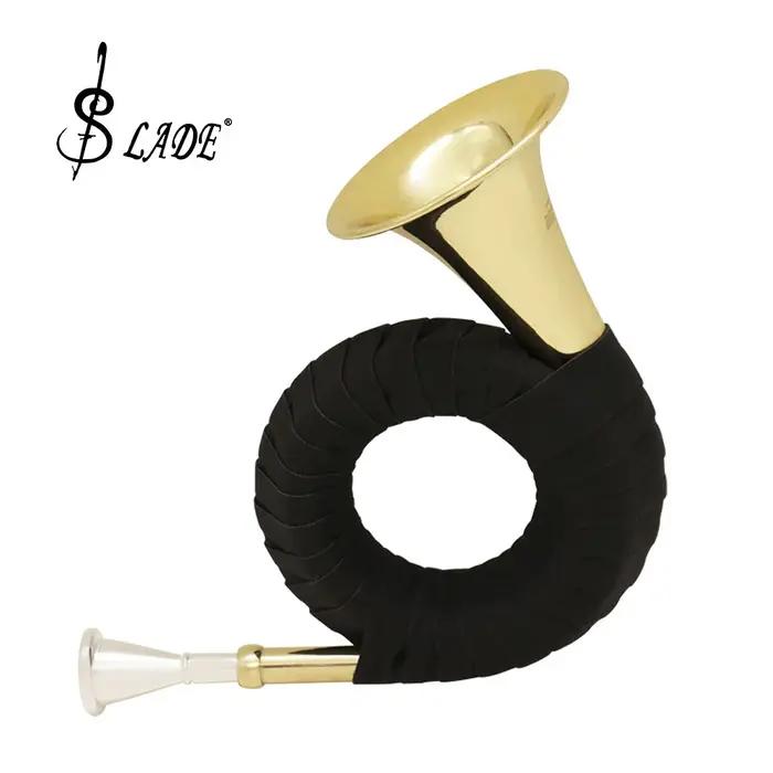 SLADE Bb corne de chasse en laiton plaqué or corne de chasse Instruments de musique à vent professio