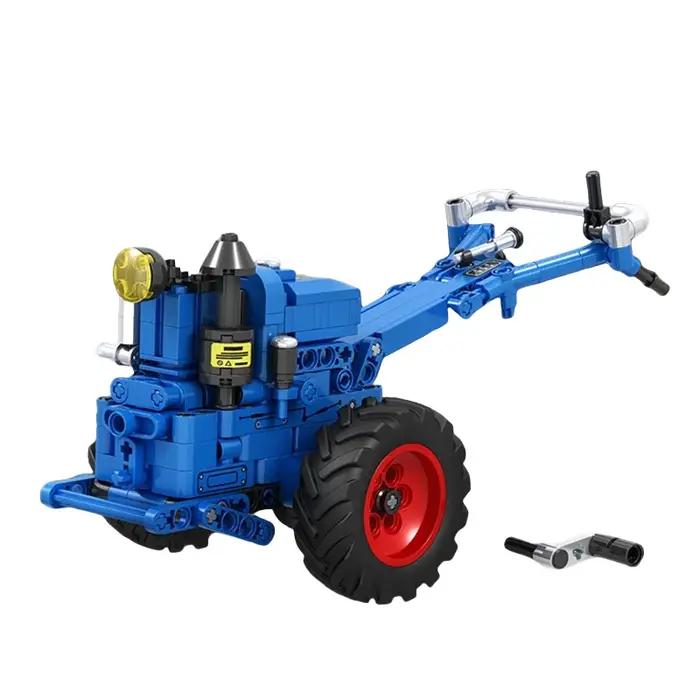 Blocs de construction de tracteur de marche série 1:10, outils agricoles, restauration de simulation avec plusieurs pièces mobiles pour jouets pour enfants