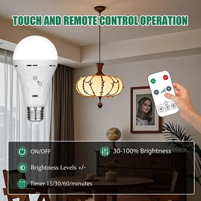 Ampoule LED USB e27, ampoule Rechargeable, batterie intelligente, commande tactile, ampoule LED à in