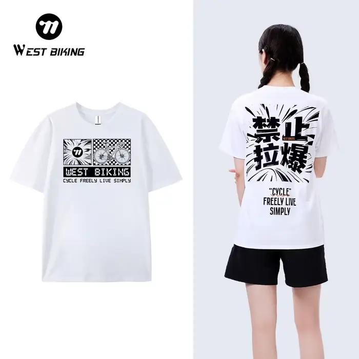 WEST BIKING T-Shirt culturel en coton peigné doux absorbant l'humidité respirant décontracté sport h