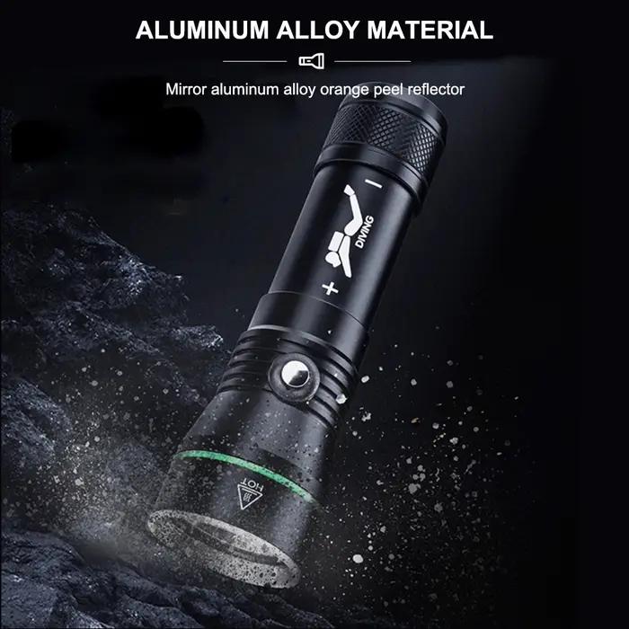 Asafee-Lampe de Poche pour Plongée Sous-marine, Torche d'Exploration, Joli à Pression, 50 LED, 110m,